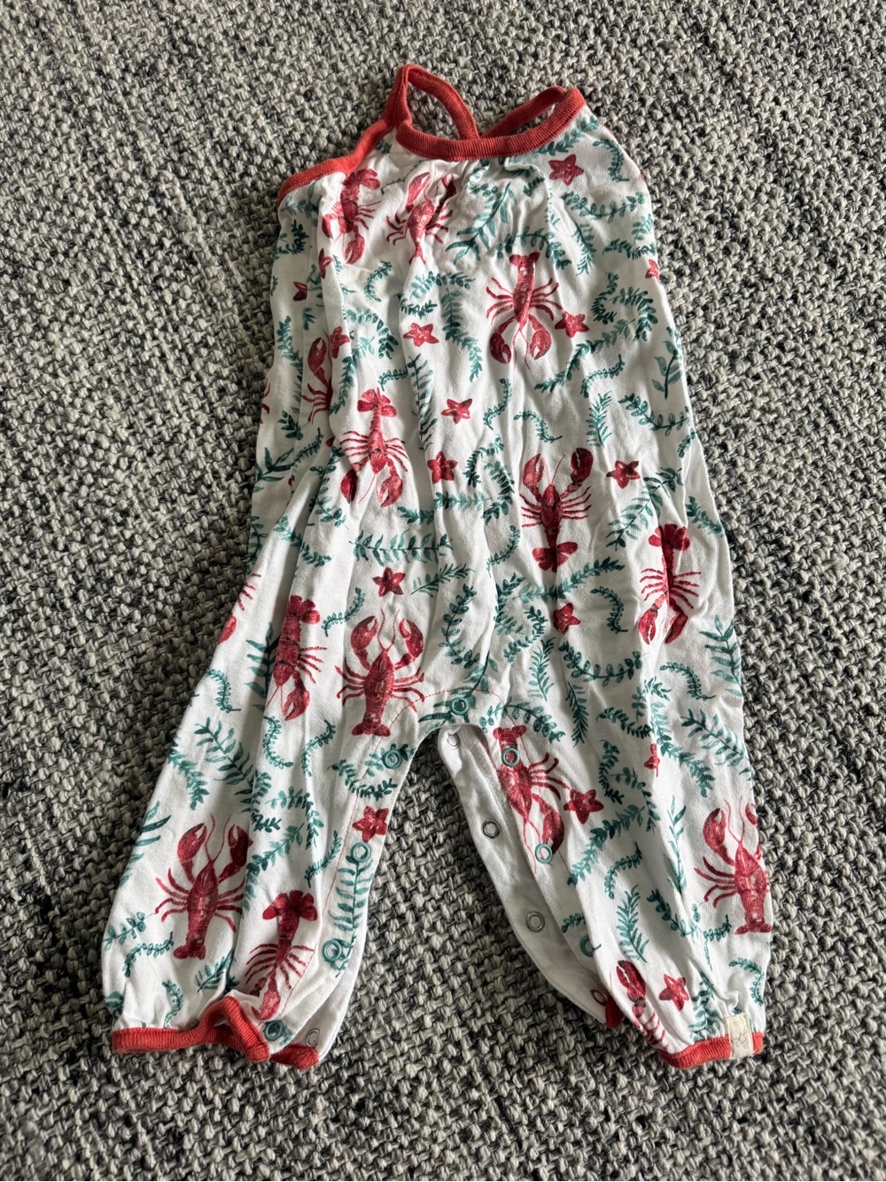 Burt's Bees Baby Lobster 🦞 Onesie with Coral Trim